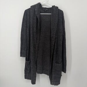 Barefoot Dreams CozyChic Lite Resort Soft Hooded Cardigan Gray Size Medium